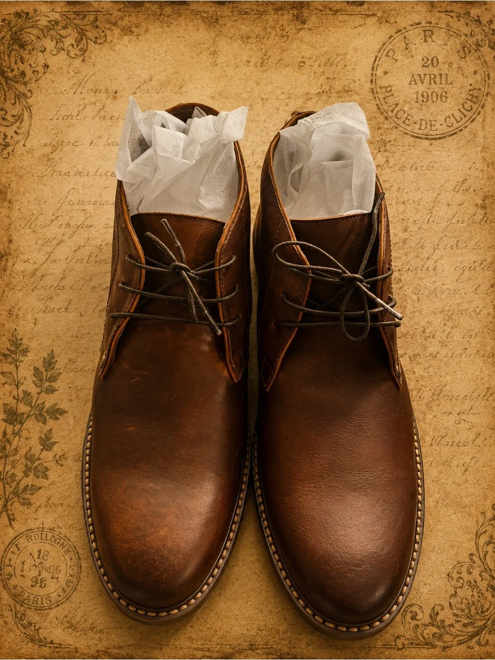 NEW Men’s Brown Leather Chukka Boots Size 46M US 12 Handmade